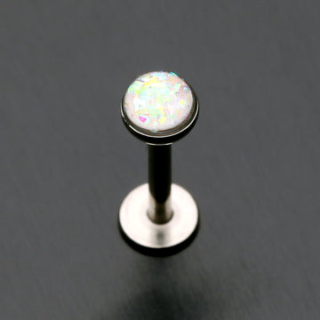 Detail View 1 of Opal Glitter Shower Dome Steel Labret-White
